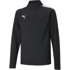 Puma Teamliga quarter Zip Top Jr Fleece Unisex Kids Black