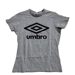 Umbro Women's Diamond Logo Regular Fit T-Shirt Grey Marl