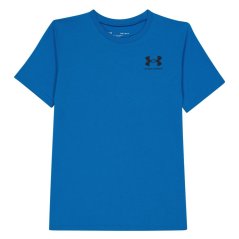 Under Armour Cotton Short Sleeve T-Shirt Junior Boys Horizon Blue