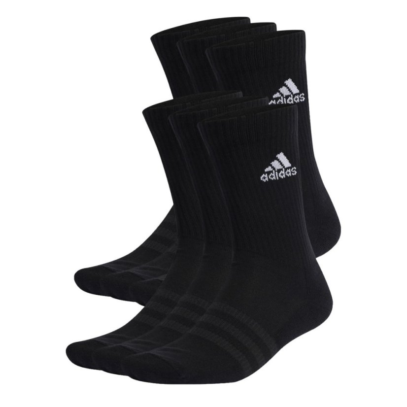 adidas Crew Socks 6 Pack Childrens Black/White