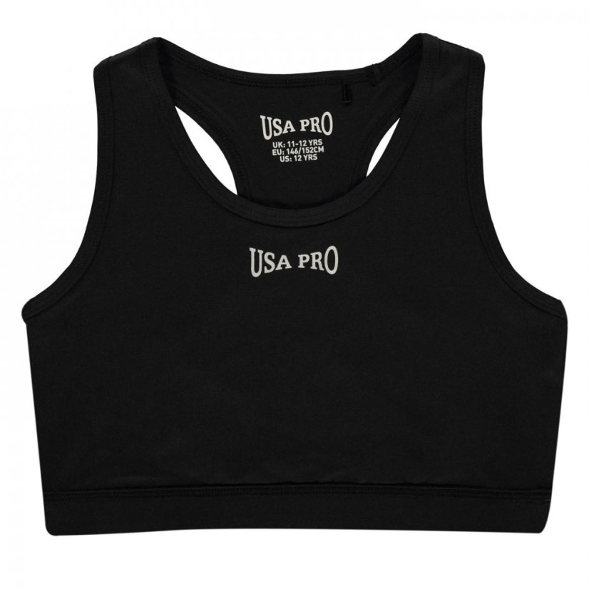 USA Pro Fitness Crop Top Junior Girls Black