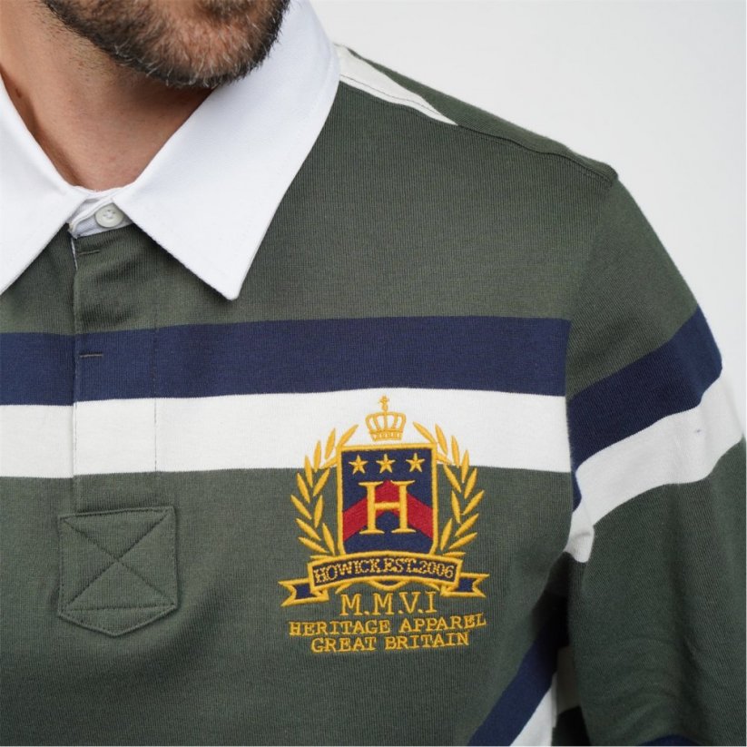 Howick Howick Long Sleeve Rugby Shirt Green Stripe