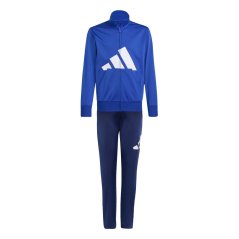 adidas Linea Poly Tracksuit Juniors Blue/White