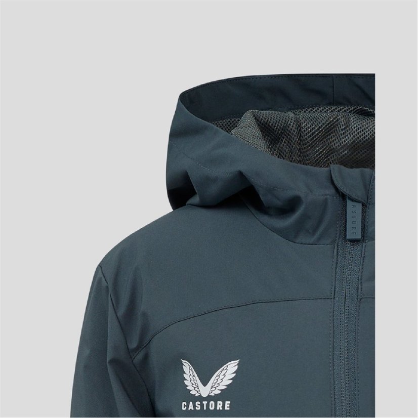 Castore Unisex Kids' Rain Anorak Jacket Dark Slate