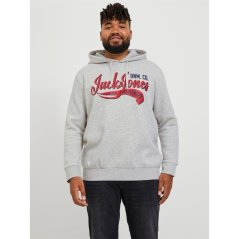 Jack and Jones Logo Hoodie Mens Plus Size White Mel