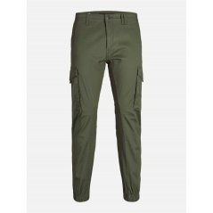 Jack and Jones Slim Stretch Cuffed Cargo Pants Olive Night