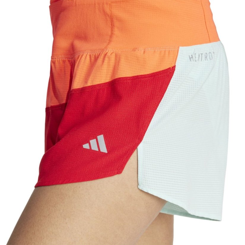 adidas New York City Running Split Shorts Womens Red/Scrlt/Aqua