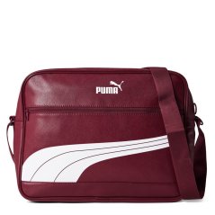Puma Men's College Reporter Messenger Bag Dark Jasper/Wht