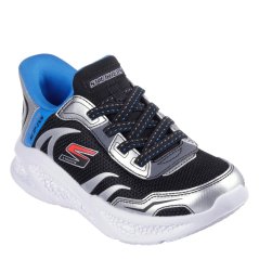 Skechers Lighted Slip-Ins Sneaker W Air-Cool Slip On Trainers Unisex Kids Silver/Black