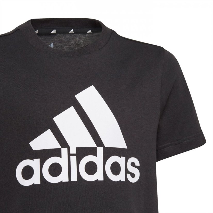 adidas Logo T Shirt Junior Blk/Wht BOS