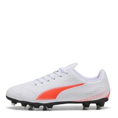Puma Kids' Firm Ground Football Boots White-Glw Red