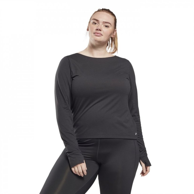 Reebok Workout Ready Supremium Long-Sleeve Top T-Long-Sle Gym Womens Night Black