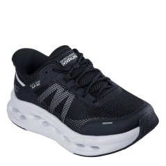 Skechers Max Cushioning Glide Step Running Shoes Blk Syn/Wht Tr