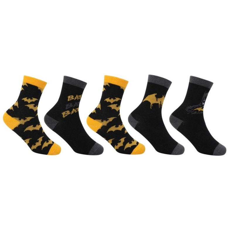 Character Crew Sock 5pk Junior Batman