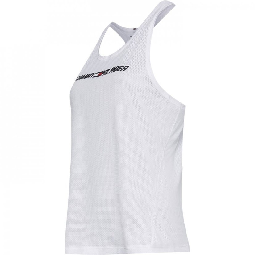 Tommy Sport Graphic Mesh Tank Top Th Optic White
