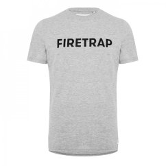Firetrap Large Logo pánske tričko Grey Marl