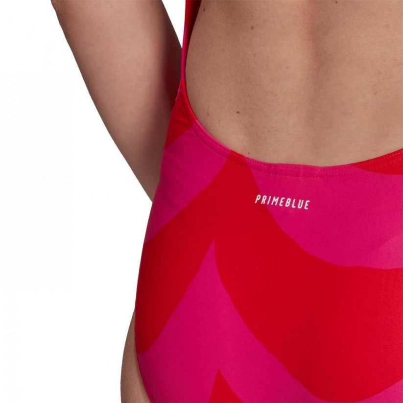 adidas Marimekko 3 Stripes Swimsuit Ladies Magenta/Red