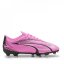Puma Ultra Play Children Firm Ground Football Boots Pink/White/Blk