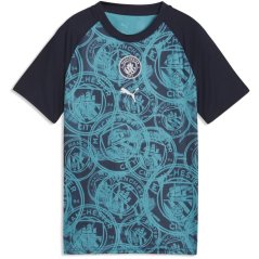 Puma Unisex Kids' Manchester City Short Sleeve Licensed T-Shirt Navy/Blue