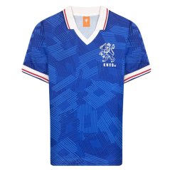 Score Draw Mens Netherlands Away 1998 Retro Football Shirt Blue/White