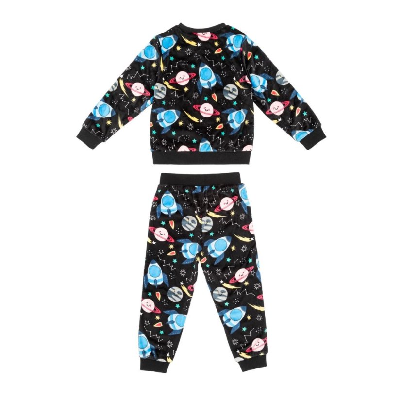 Firetrap Boys Space Velour Pyjama Set Black