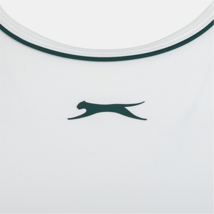 Slazenger Flared T Dress White/Forest Gr