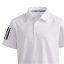 adidas 3 Stripe Polo Shirt Junior Boys White