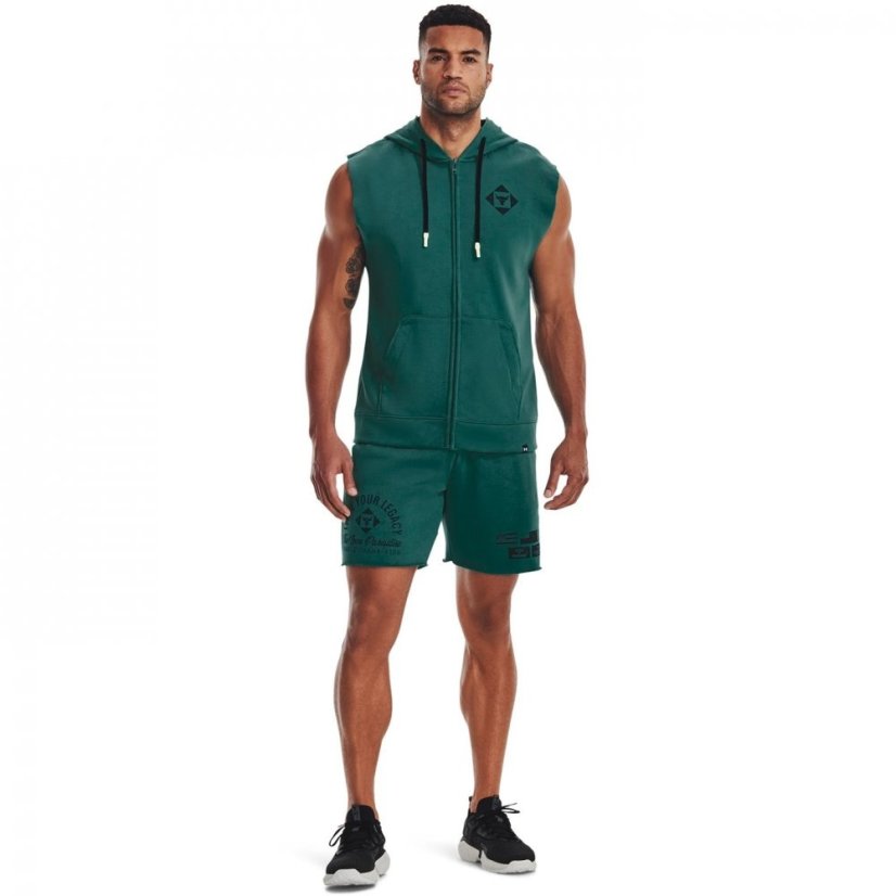 Under Armour Armour Sleeveless Zip Fleece Hoodie Mens Green