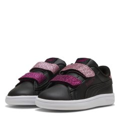Puma Smash 3.0 Glitter Velcro Trainers Infants Black/Berry