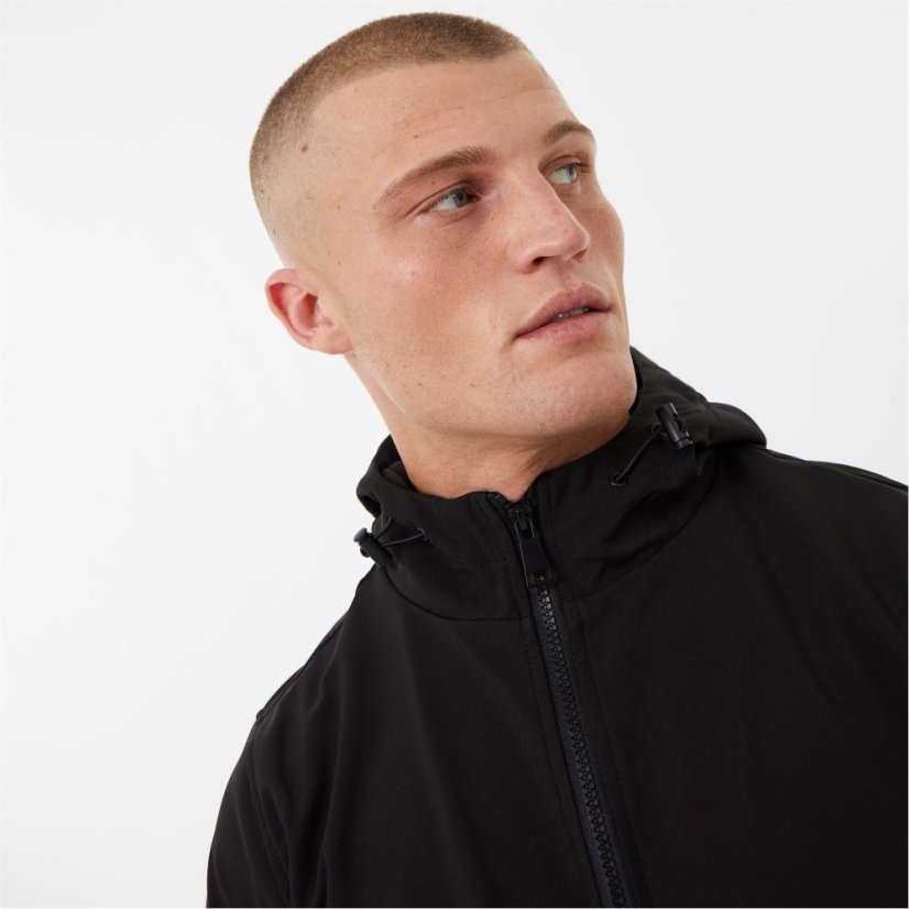 Everlast Mens Everlast Weather-Resistant Hooded Long Sleeve Varsity Jacket Black