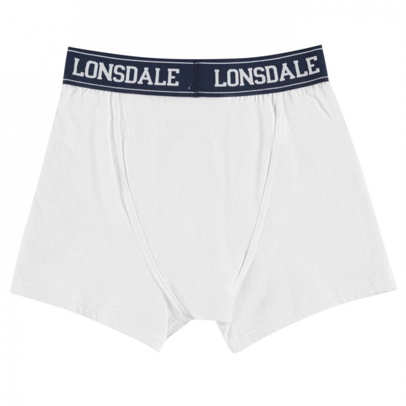 Lonsdale 2 Pack Boxers Junior White/Navy