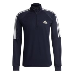 adidas Sereno Long Sleeve Zip Top Mens Navy/White