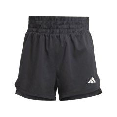 adidas Pacer Training 3-Stripes Woven High-Rise Shorts Womens Black/White