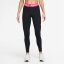 Nike Pro Women's Mid-Rise Mesh-Panelled Leggings Black/Rush Pink