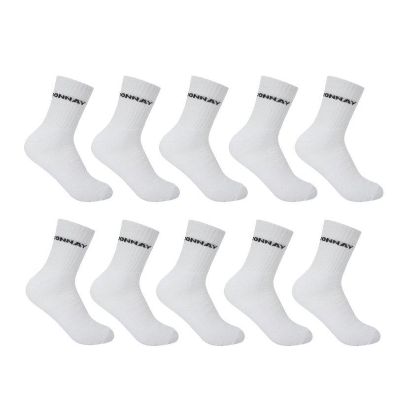 Donnay Crew 10 Pack Sports Socks Mens White