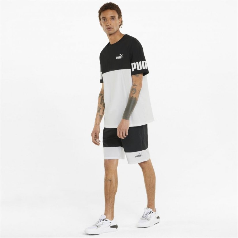 Puma Power Colorblock Tee Mens Puma Black