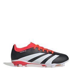 adidas Predator 24 League Children's Firm Ground Boots Black/White/Red