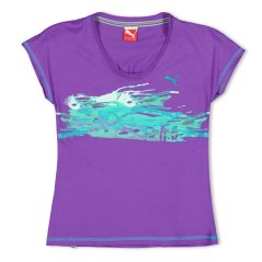 Puma Girls Wave Tee Juniors Purple