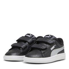 Puma Smash 3.0 Glitz Glam V Infant Girl Trainers Black/Silver