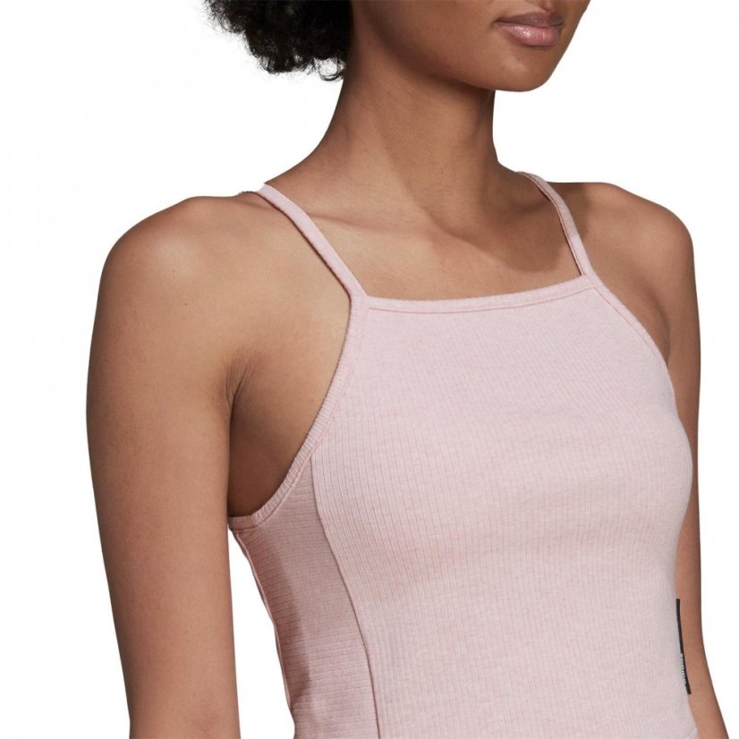 adidas Studio Lounge Rib Tank Top Womens Botanic Pink