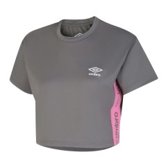 Umbro Active Cropped T-Shirt Grey pink