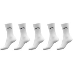 Slazenger 5 Pack Crew Socks Ladies White