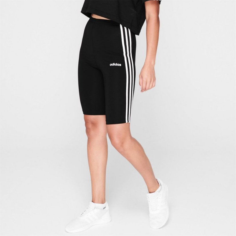 adidas Essential 3 Stripe Shorts Womens Black/White