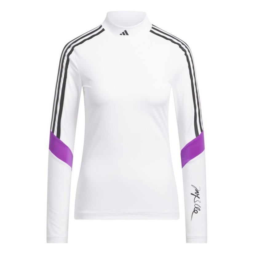 adidas Women's Mock Long Sleeve Performance Polo Shirt White