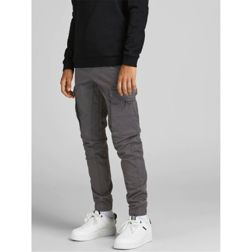 Jack and Jones Paul Flake Slim Stretch Cuffed Cargo Pants Junior Asphalt