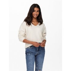 Only Women's Rica Long-Sleeve V-Neck Knitted Top Birch