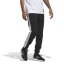adidas Essentials Fleece Tapered Cuff 3-Stripes Joggers Black/White