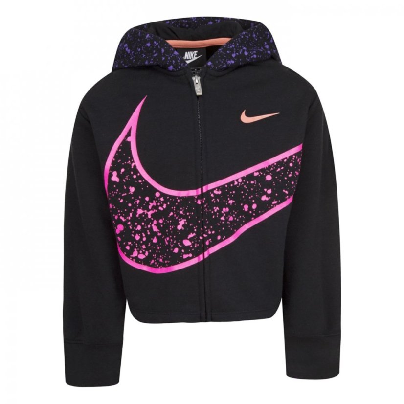 Nike Splatter Full Zip Hoodie Infant Girls Black