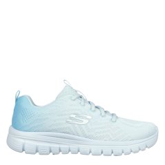Skechers Women's Graceful2.0 Slip On Trainers Light Blue
