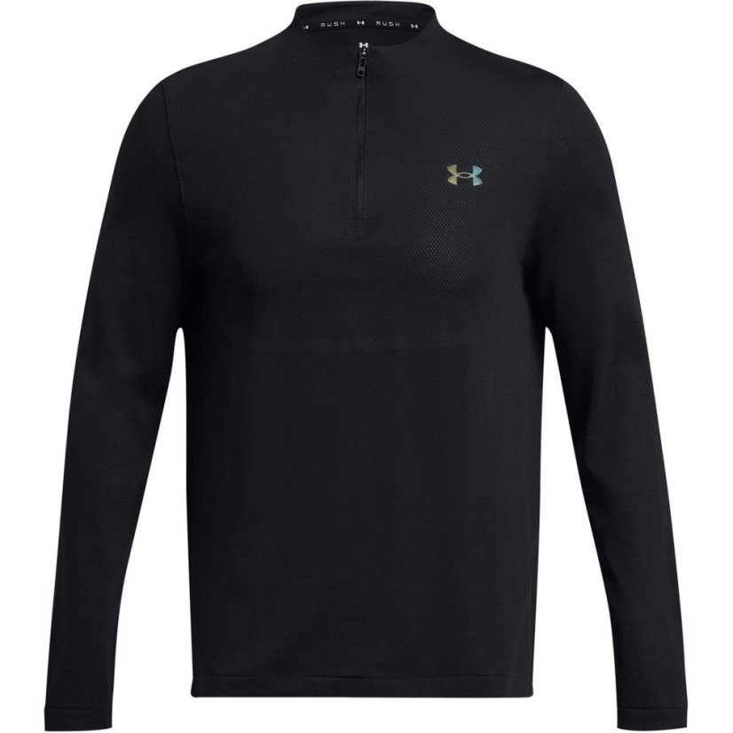 Under Armour Men's Vanish Zipped Long-Sleeve Performance Gym Top Black